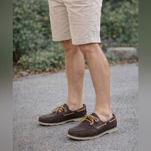 Sperry Men’s Brown Leather Boat Shoes Size 7.5M Classic Moc Toe Deck Shoes